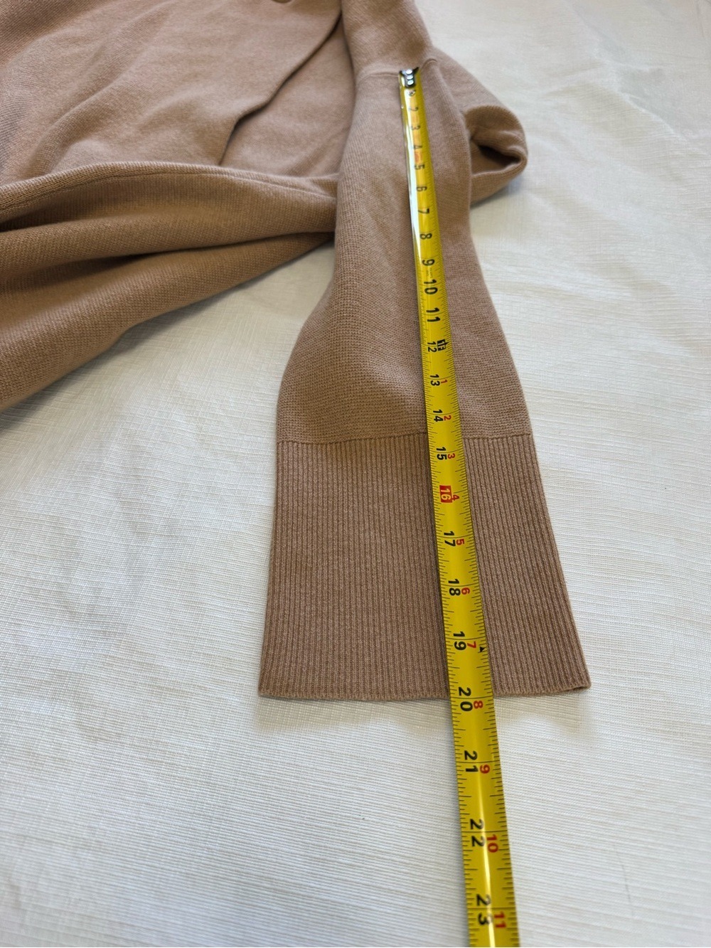 J. Crew Ella Open-Front Trench Sweater Blazer Merino Coat Beige Small fits M - Picture 7 of 7